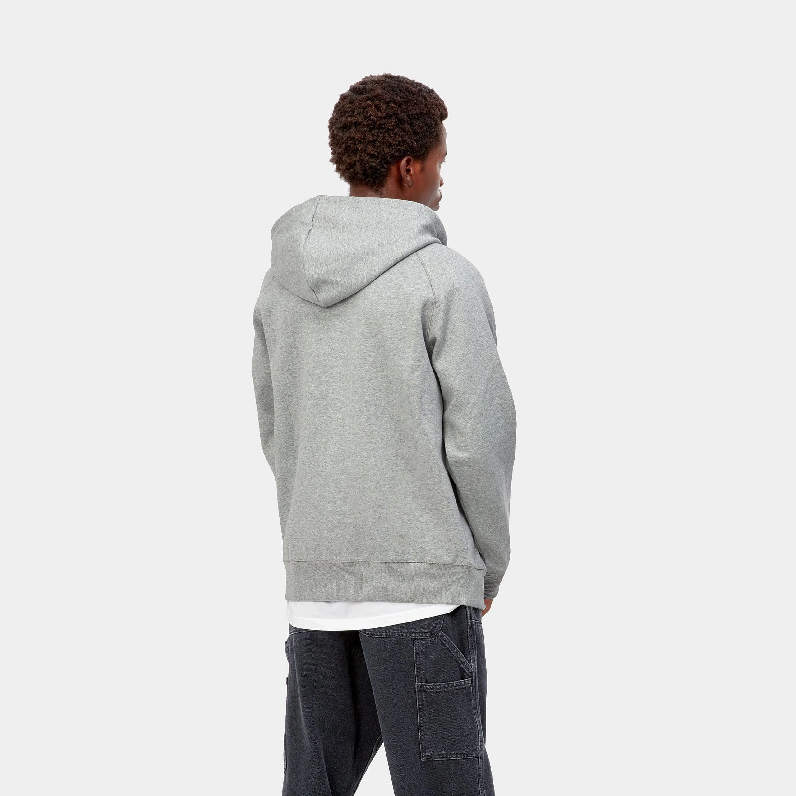 Carhartt Wip Felpa da uomo con zip e cappuccio Chase Grigio - Image 4