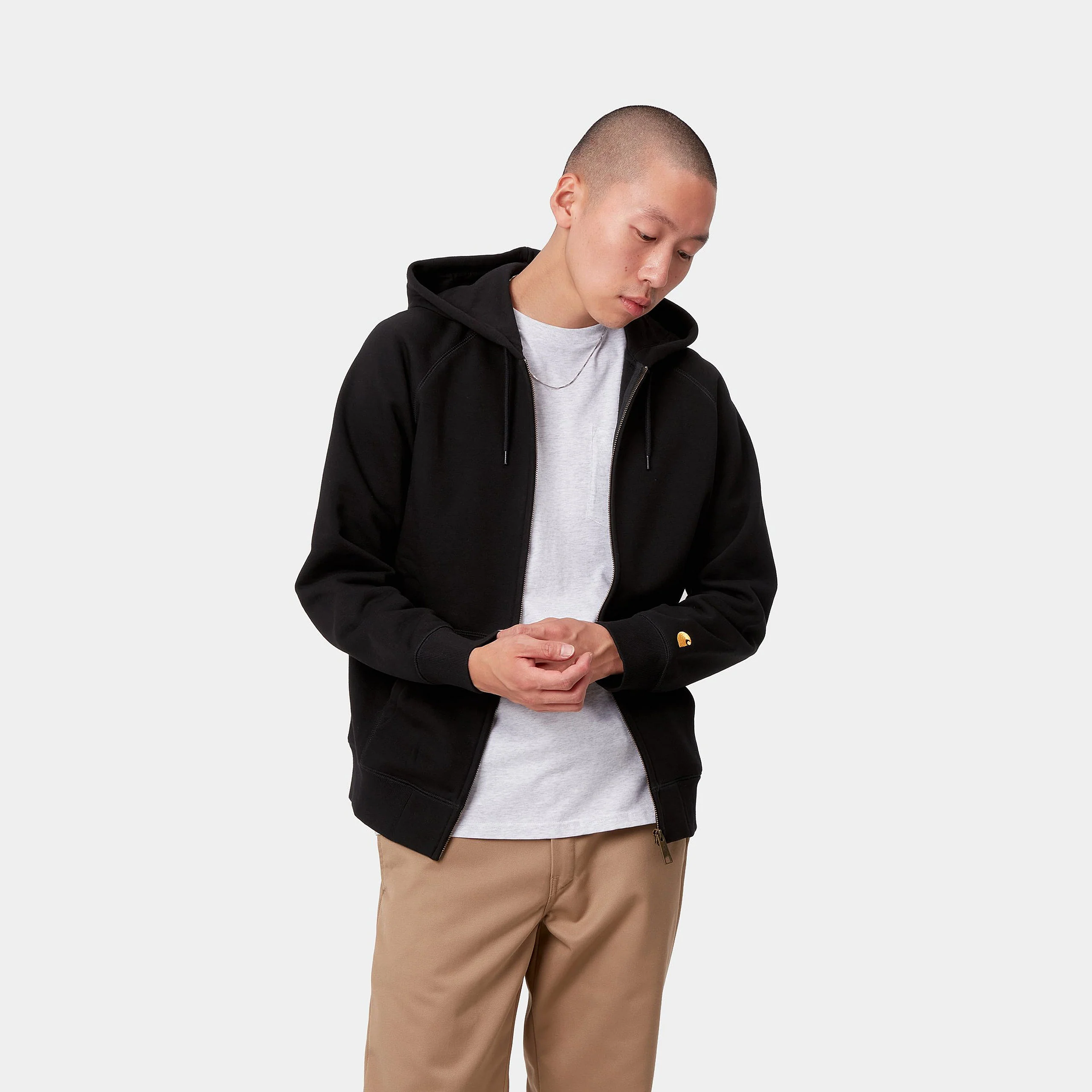 Carhartt Wip Felpa da uomo con cappuccio Chase Nero - Image 3
