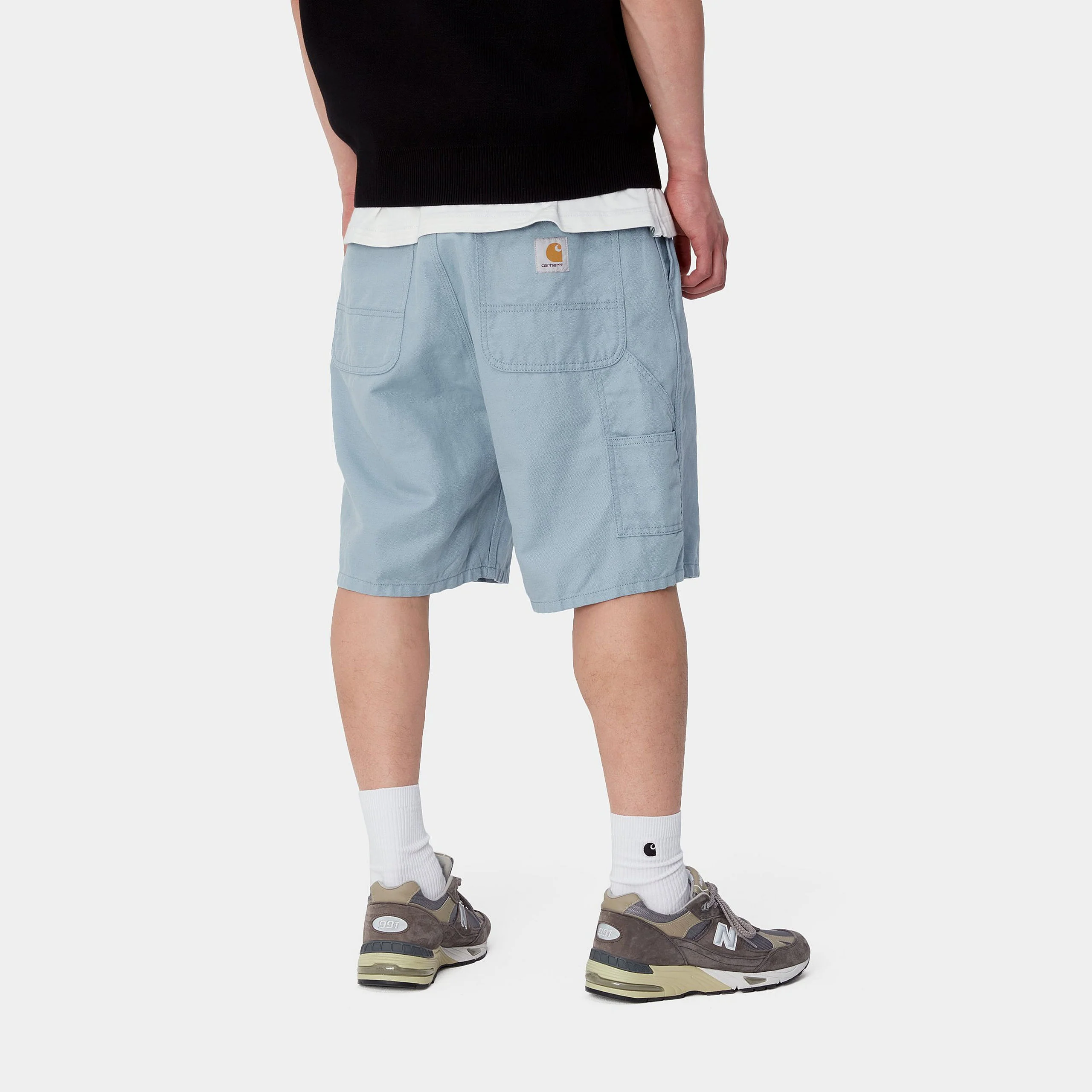 Carhartt Wip Pantaloncino da Uomo Walter Single Knee Celeste - Image 4