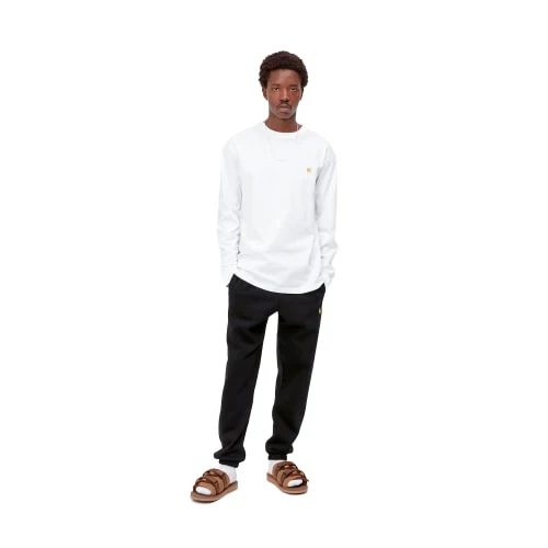 Carhartt Wip Pantalone in felpa da uomo Chase Sweat Nero - Image 4