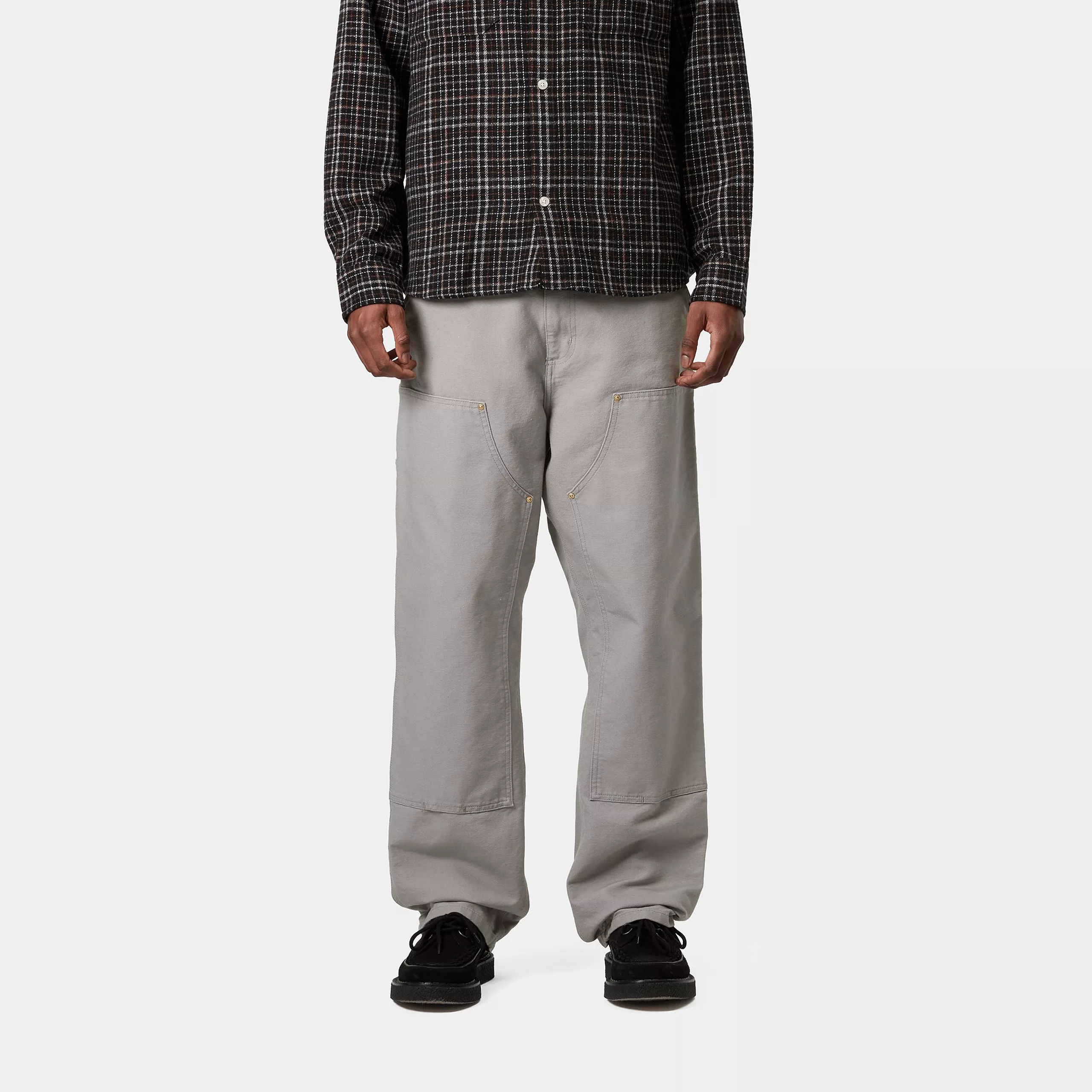 Carhartt Wip Pantalone da uomo Double Knee Grigio chiaro - Image 3