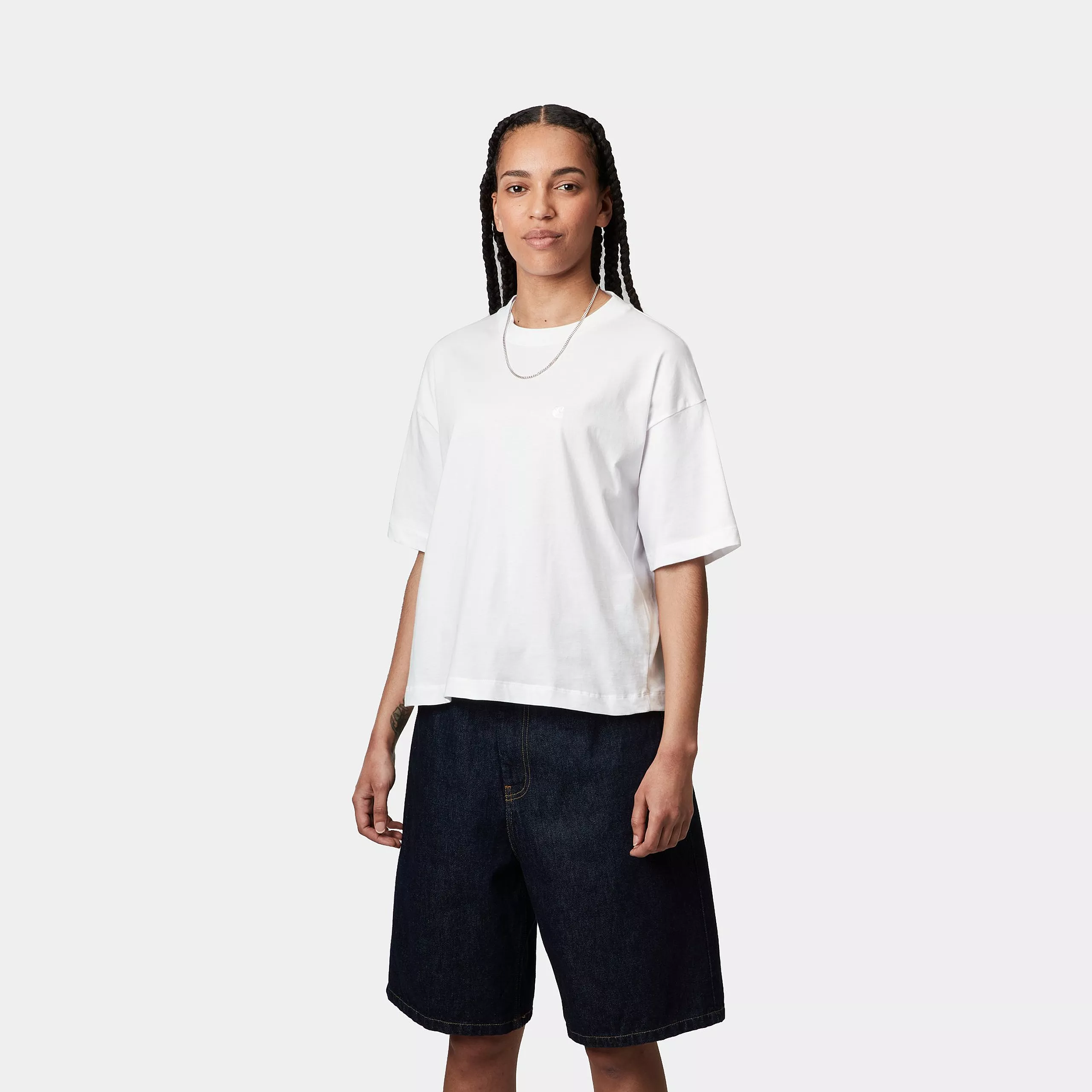 Carhartt Wip T-Shirt da donna mnica corta Chester bianca - Image 3