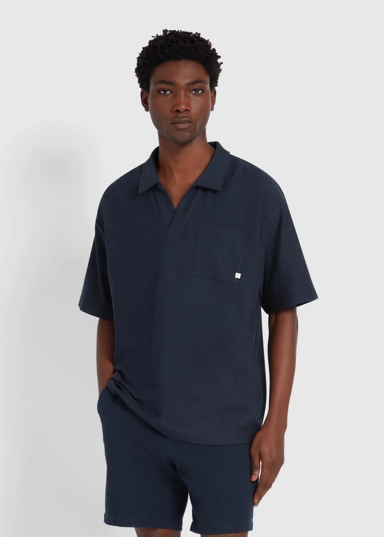 Farah Polo da uomo manica corta Caspion blu - Image 2