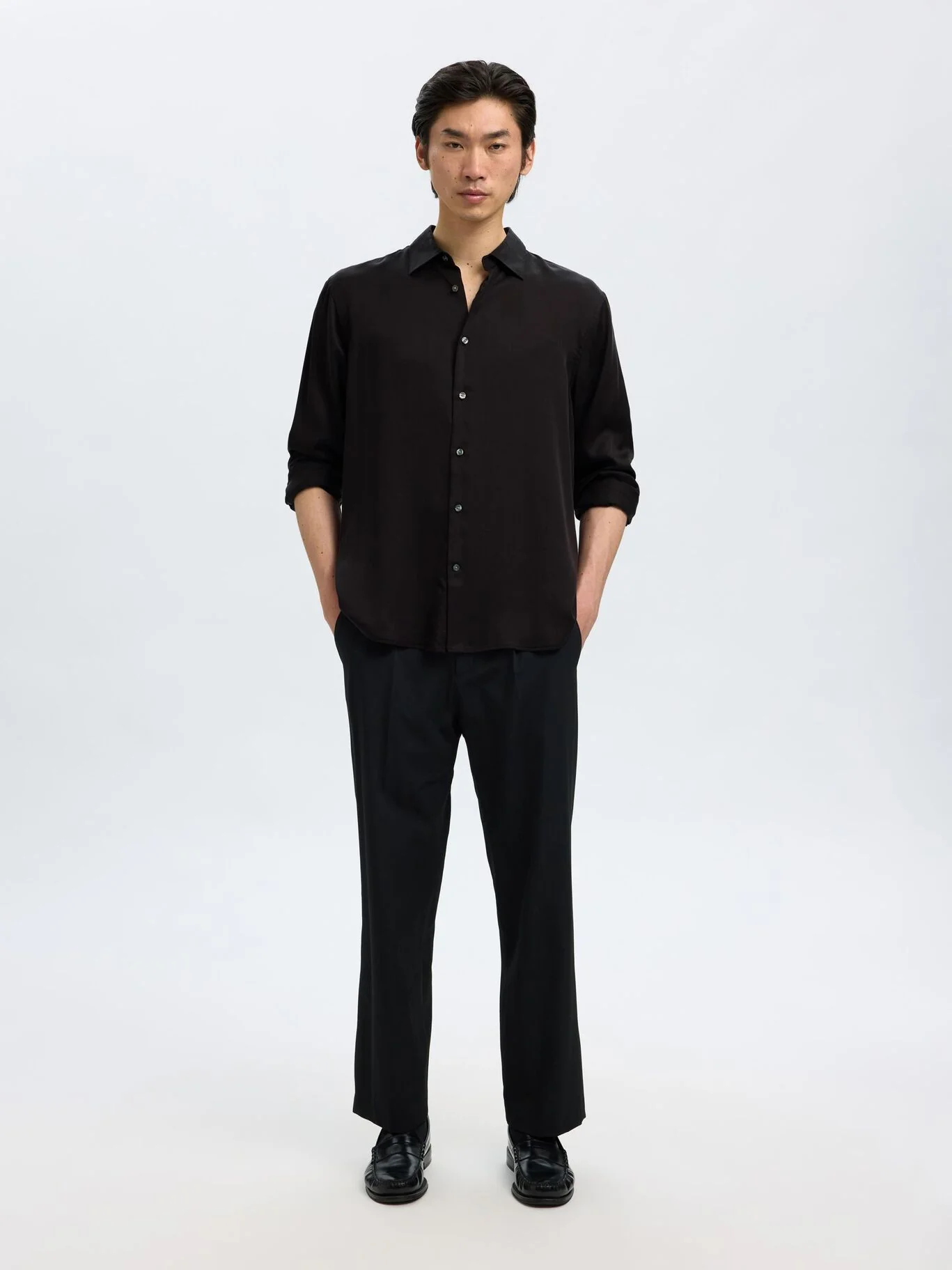 Selected Camicia da uomo Charlie nera - Image 4