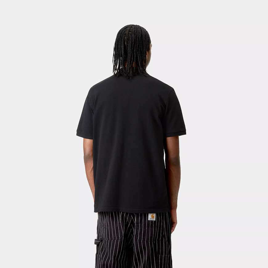 Carhartt Wip Polo da uomo manica corta Chase nera - Image 3