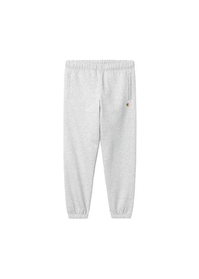 Carhartt Wip Pantalone di tuta in felpa da uomo Chase grigio chiaro