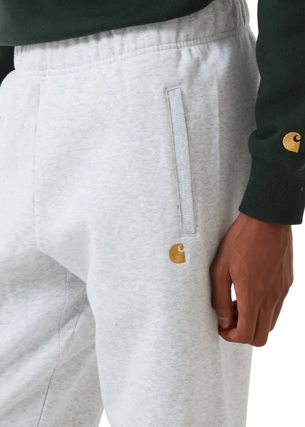 Carhartt Wip Pantalone di tuta in felpa da uomo Chase grigio chiaro - Image 2