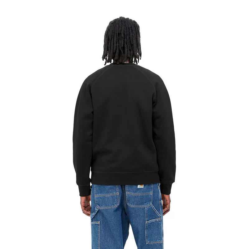 Carhartt Wip Felpa girocollo da uomo Chase nera - Image 3