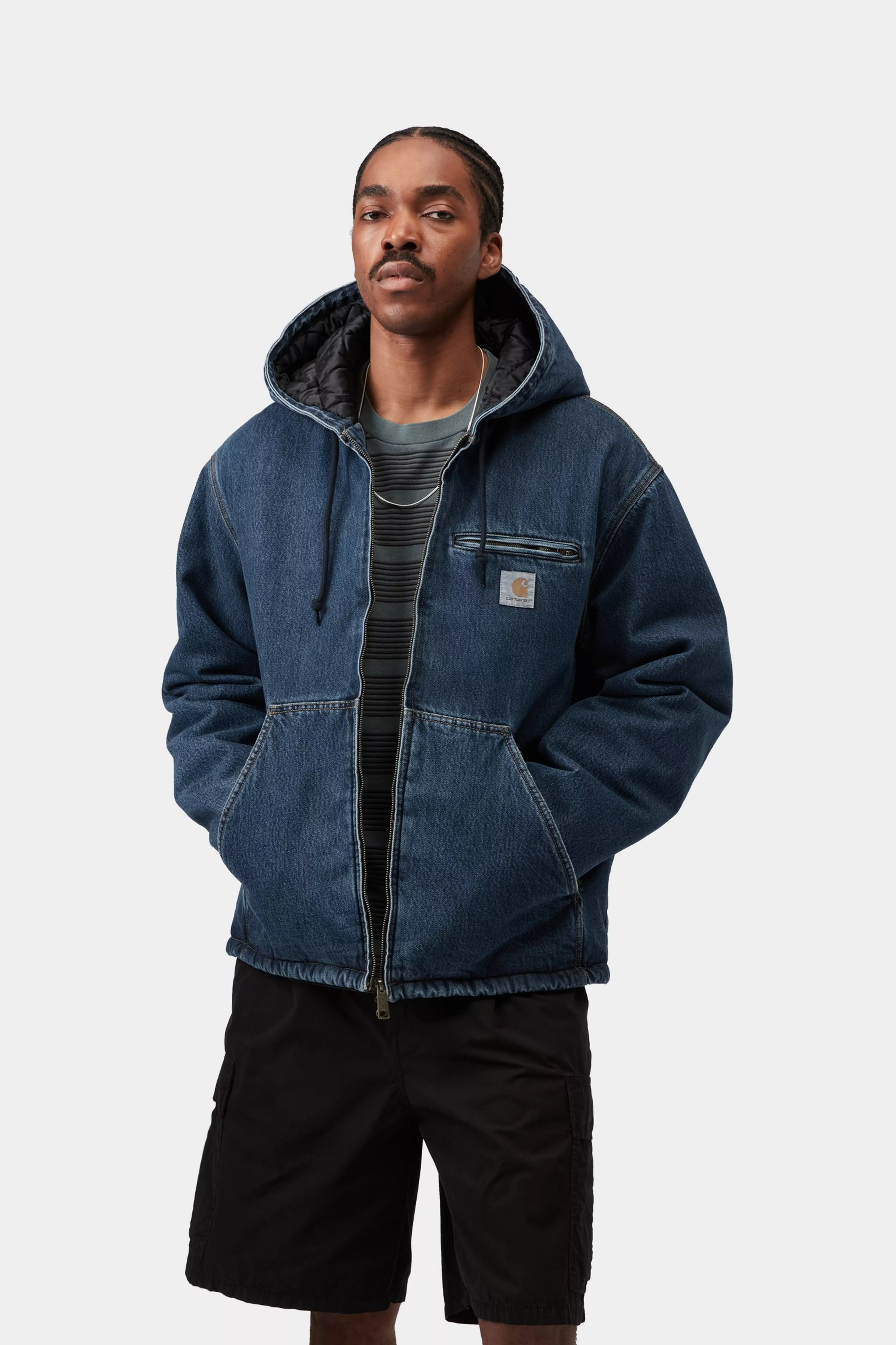 Carhartt Wip Giacca da uomo in jeans interno trapuntato Cleveland - Image 4
