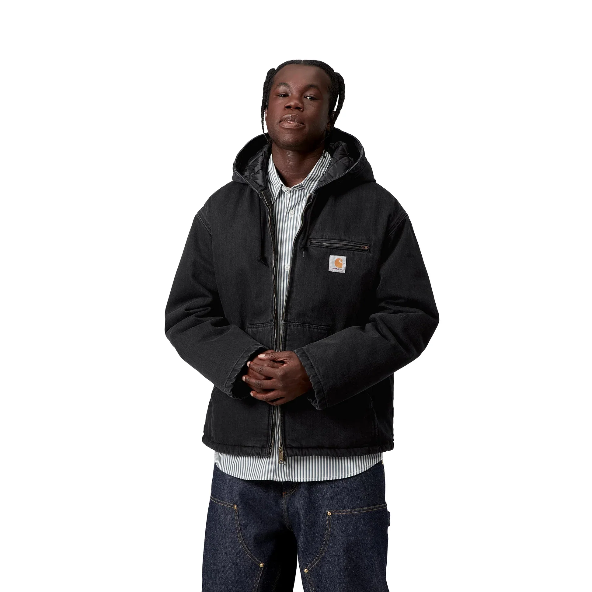 Carhartt Wip Giacca da uomo in jeans interno trapuntato Cleveland nera - Image 3