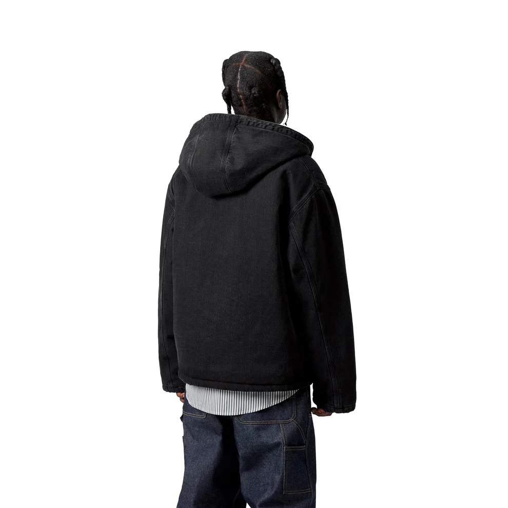 Carhartt Wip Giacca da uomo in jeans interno trapuntato Cleveland nera - Image 4