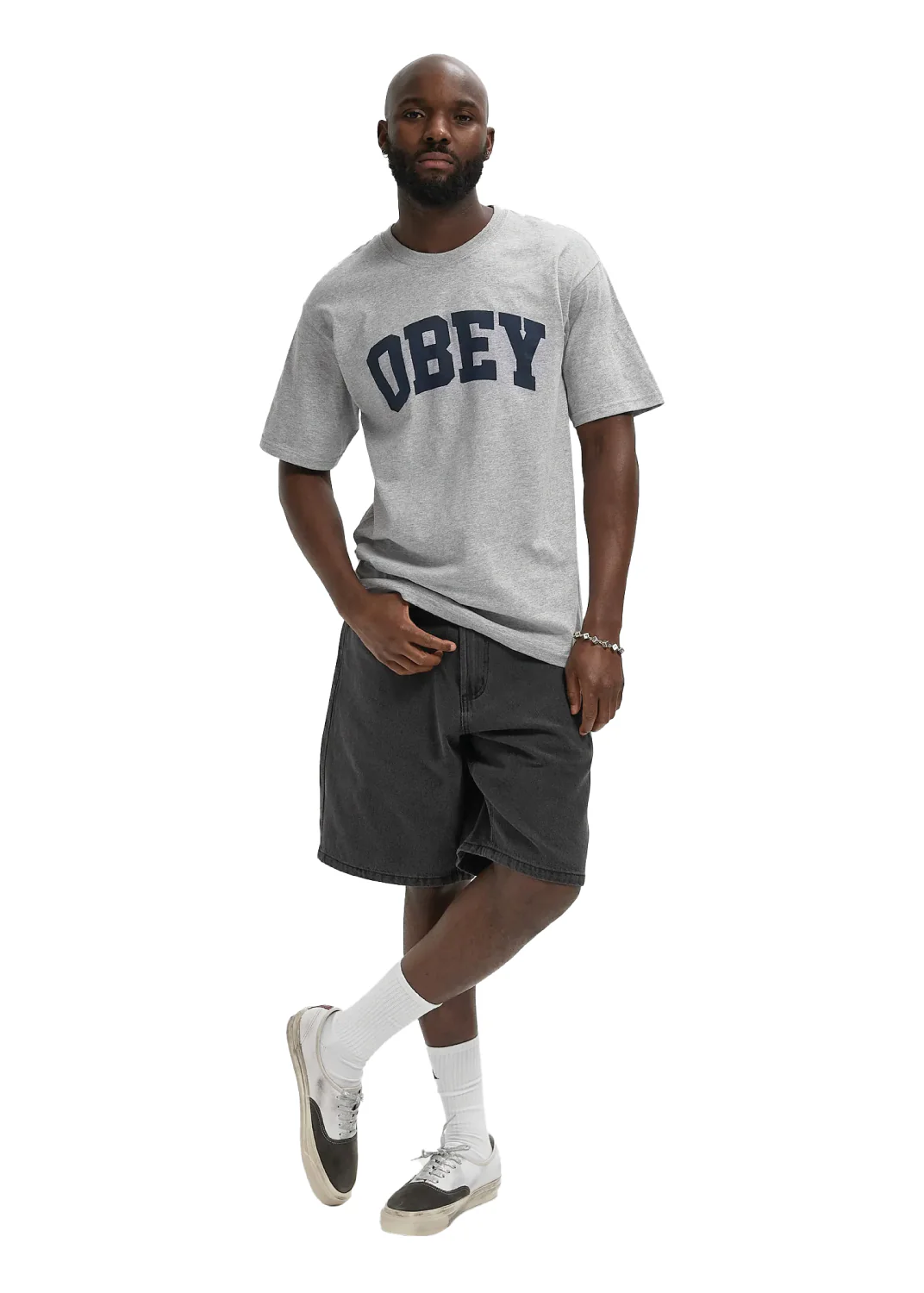 Obey T-Shirt da uomo manica corta Collegiate grigia - Image 2