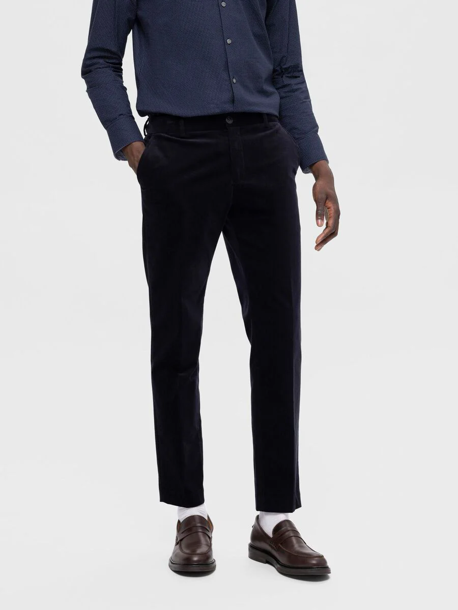 Selected Pantalone in velluto da uomo Corduory blu - Image 3