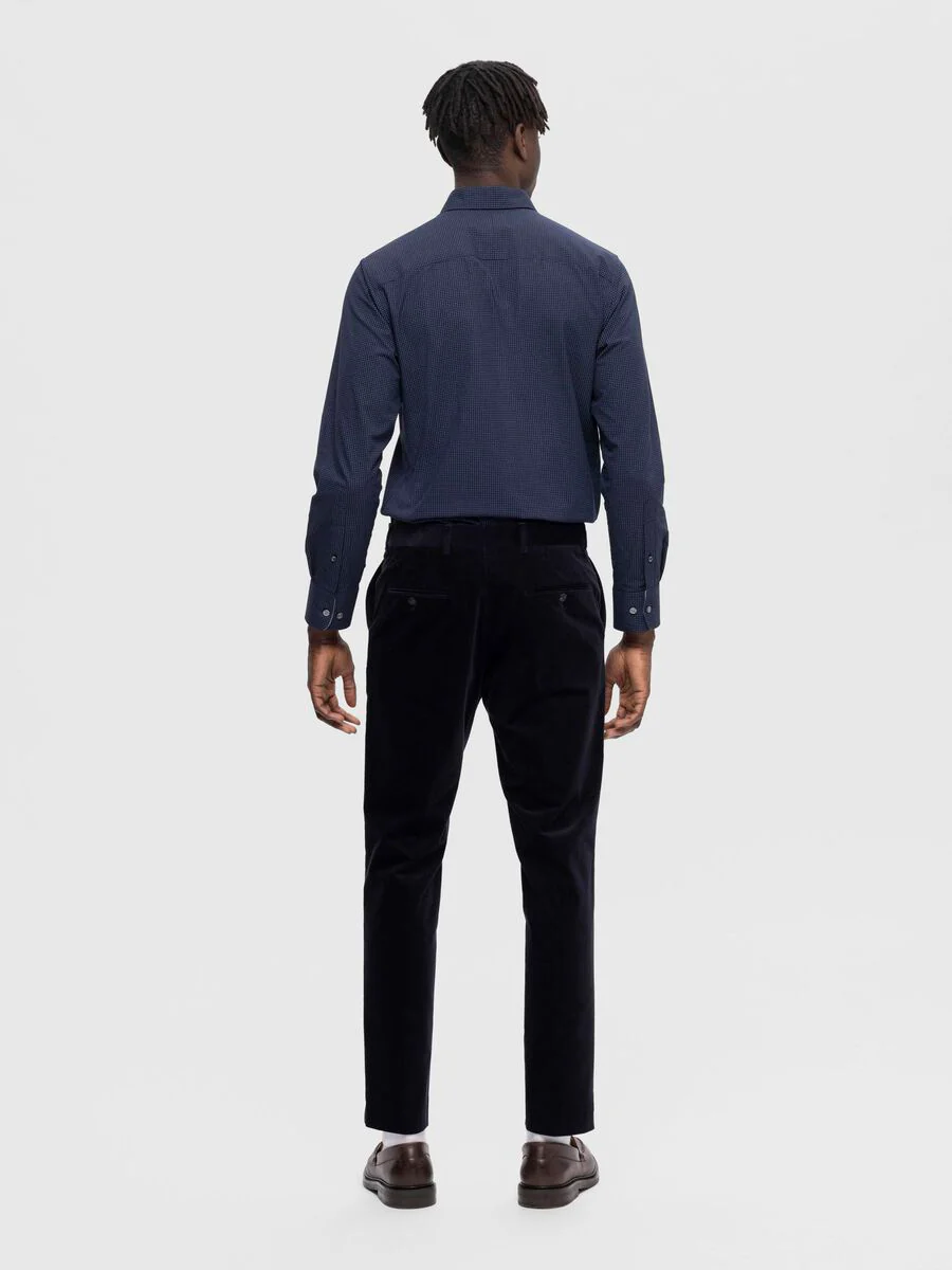 Selected Pantalone in velluto da uomo Corduory blu - Image 4