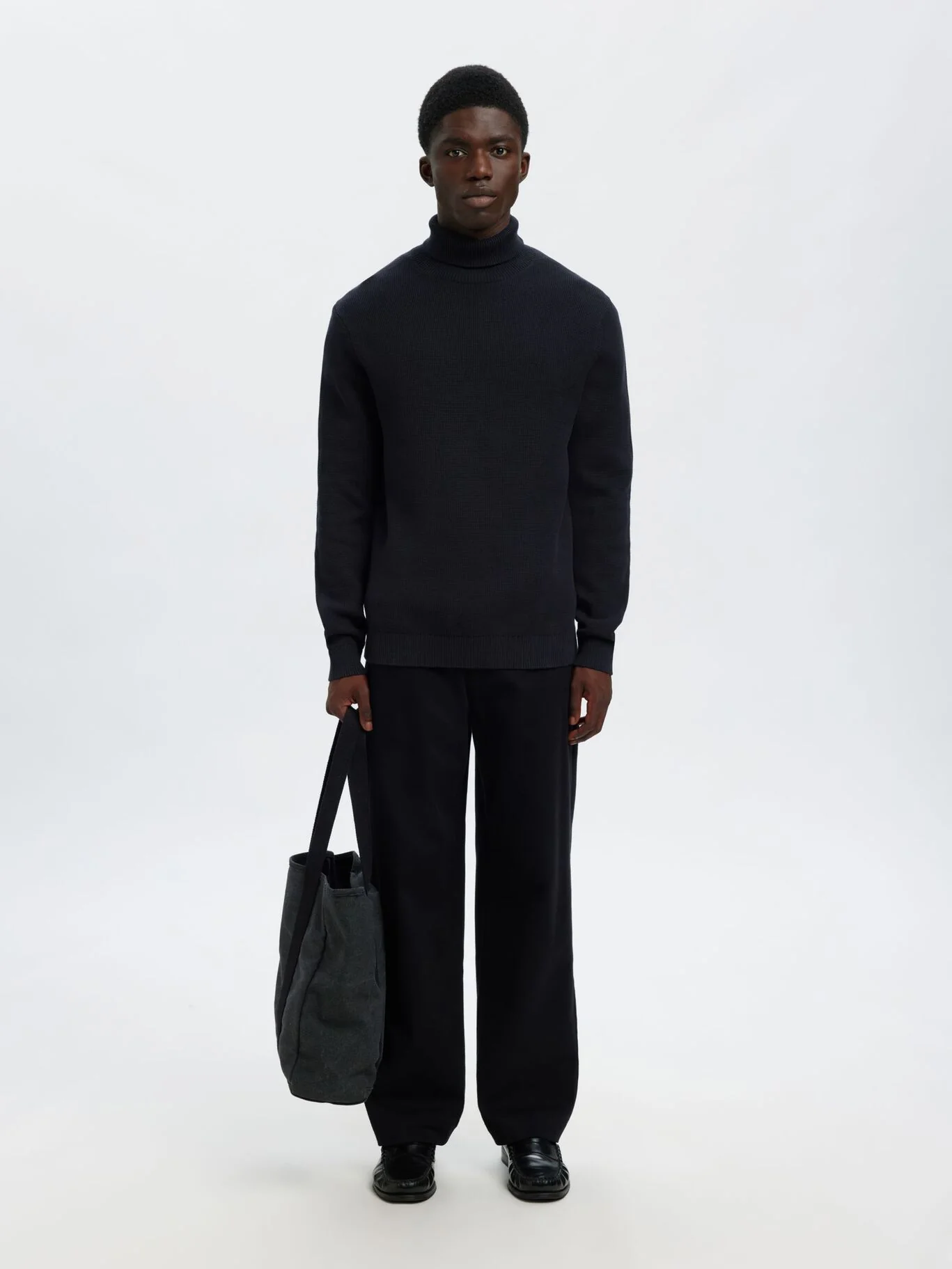 Selected Maglia dolcevita da uomo Dane blu - Image 3