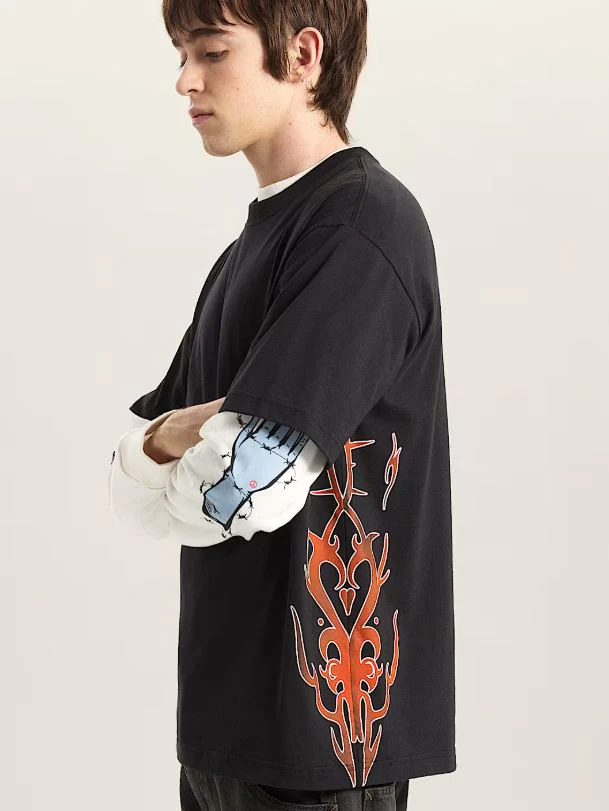 Vans T-Shirt da uomo manica corta Dayana Side Tribal nera - Image 3