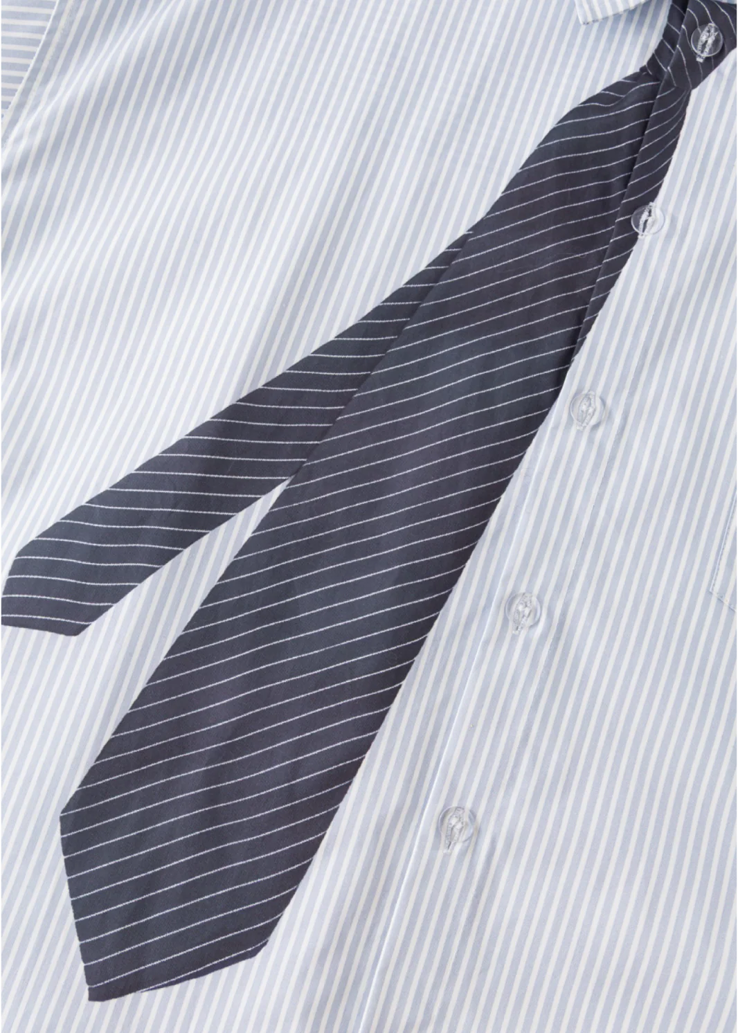 Ssstufff Camicia a righe unisex Detachable Sleeves Tie - Image 3