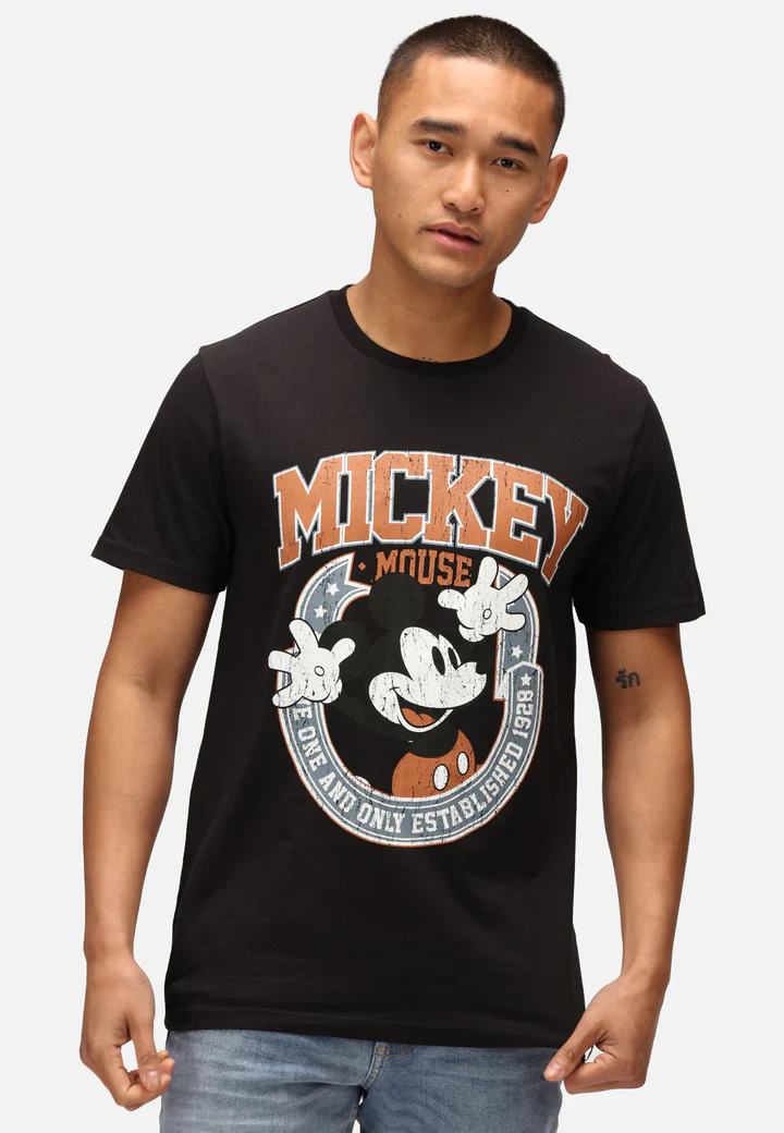ReCovered T-Shirt da uomo manica corta Disney Mickey Mouse nera - Image 2
