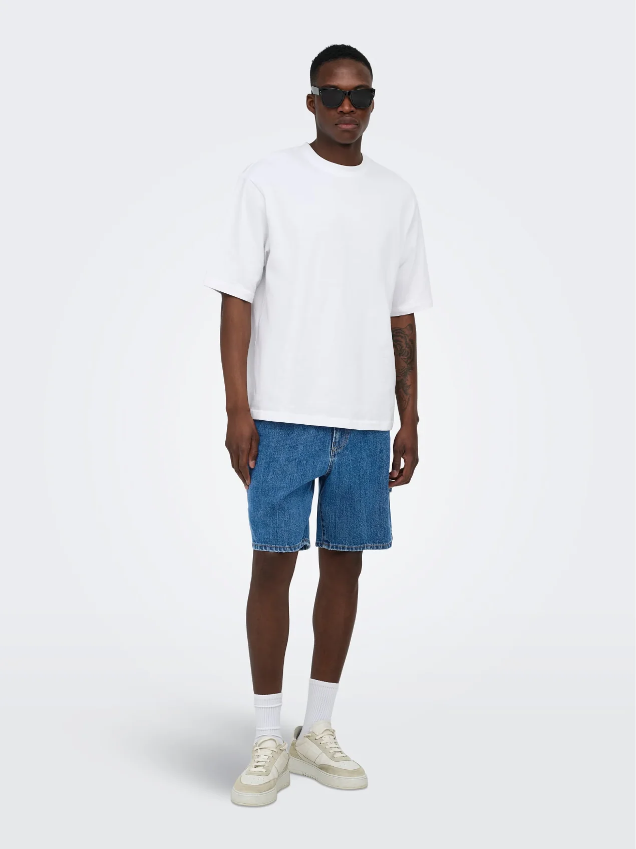 Only & Sons Pantaloncino in jeans da uomo Fade Carpenter - Image 3