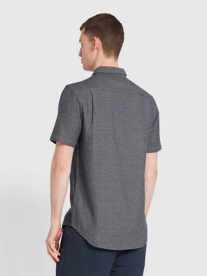 Farah Camicia Uomo Denzie Jacquard Blu - Image 2