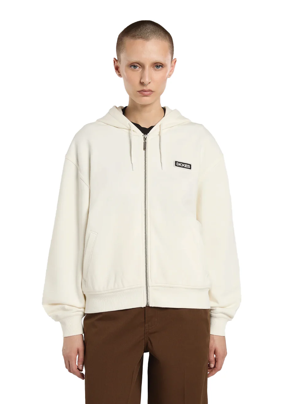 Dickies Felpa da donna con cappuccio e zip Deshler panna - Image 3