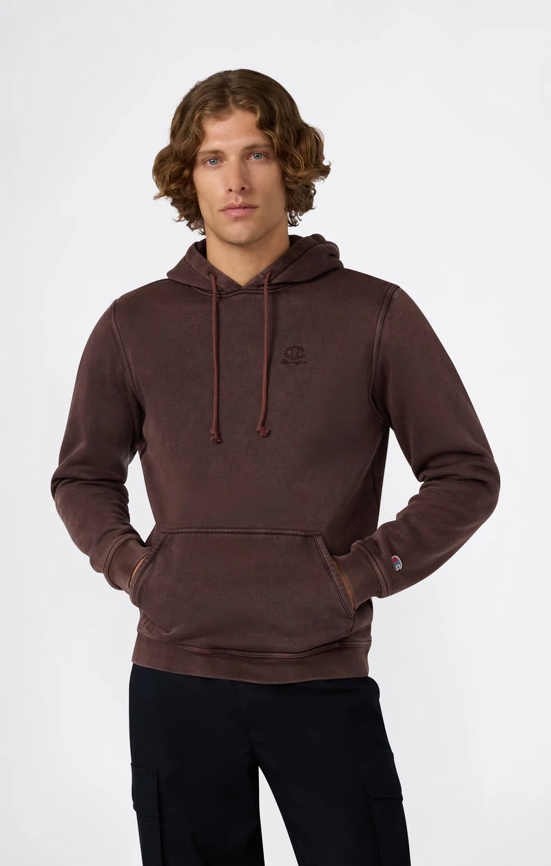 Champion Felpa Con Cappuccio da uomo effetto Slavato Icons marrone - Image 4