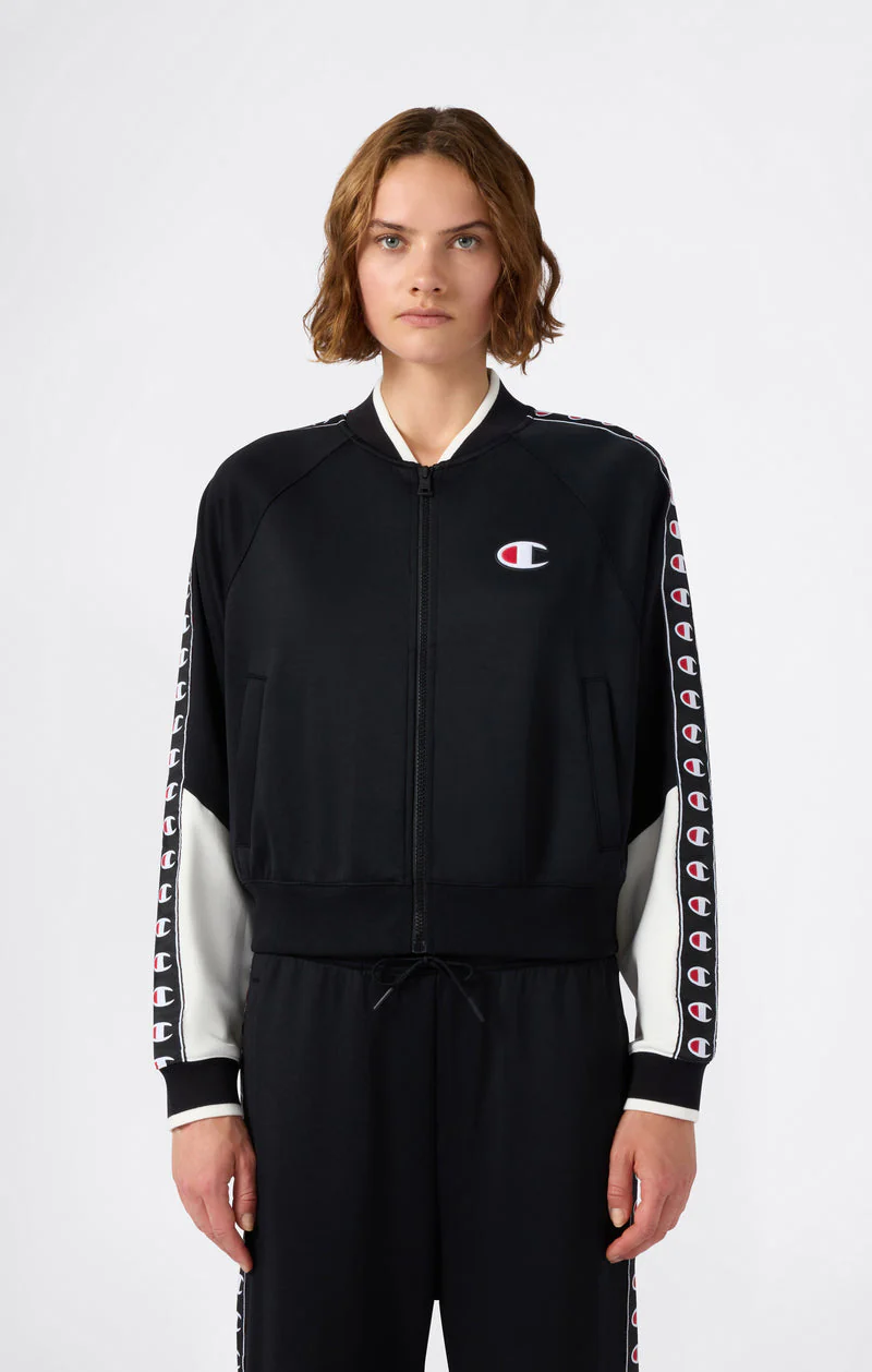 Champion Felpa da donna con zip Sport Heritage Nero - Image 5