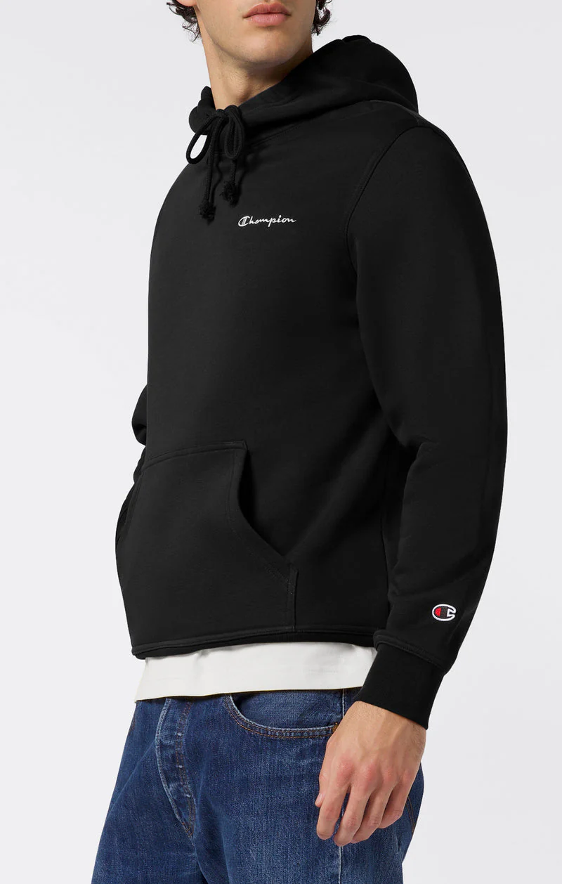 Champion Felpa da uomo con cappuccio Logo Ricamato Icons nera - Image 2