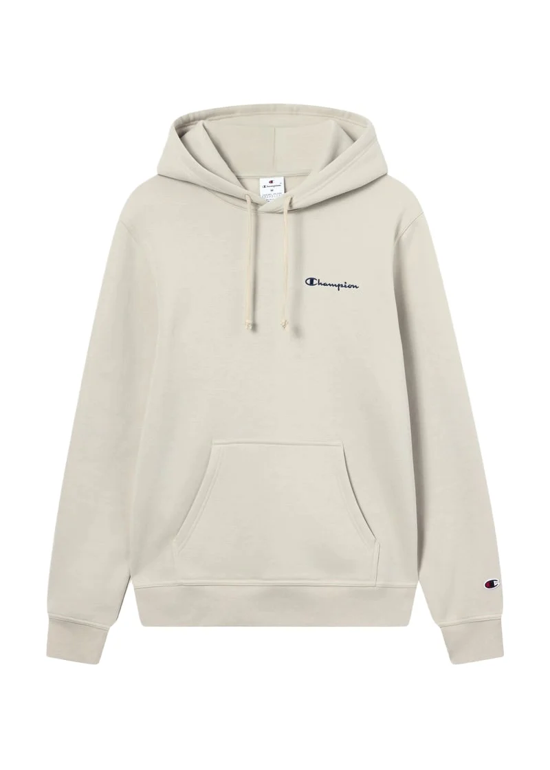Champion Felpa da uomo con cappuccio Logo Ricamato Icons beige