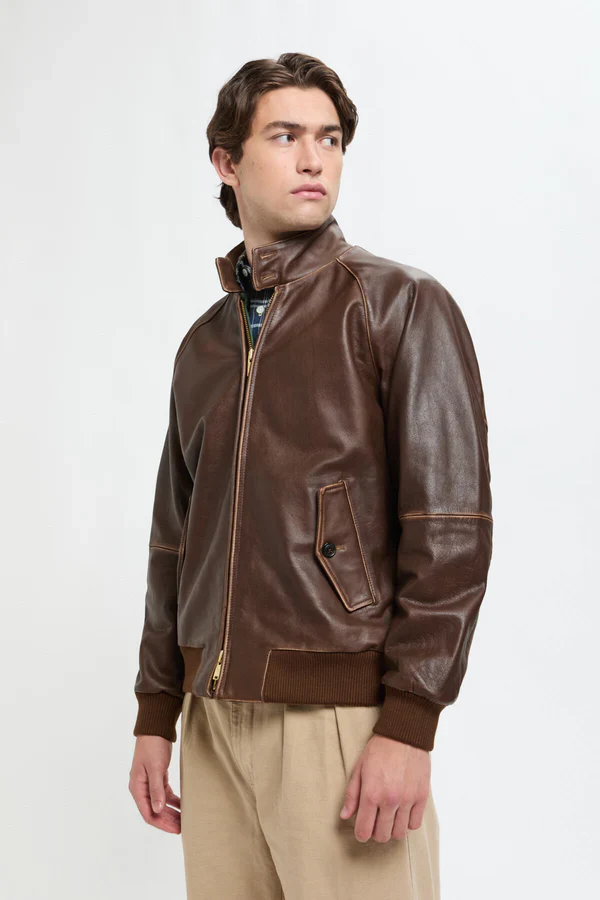 Baracuta Giacca da uomo in pelle G9 marrone - Image 3