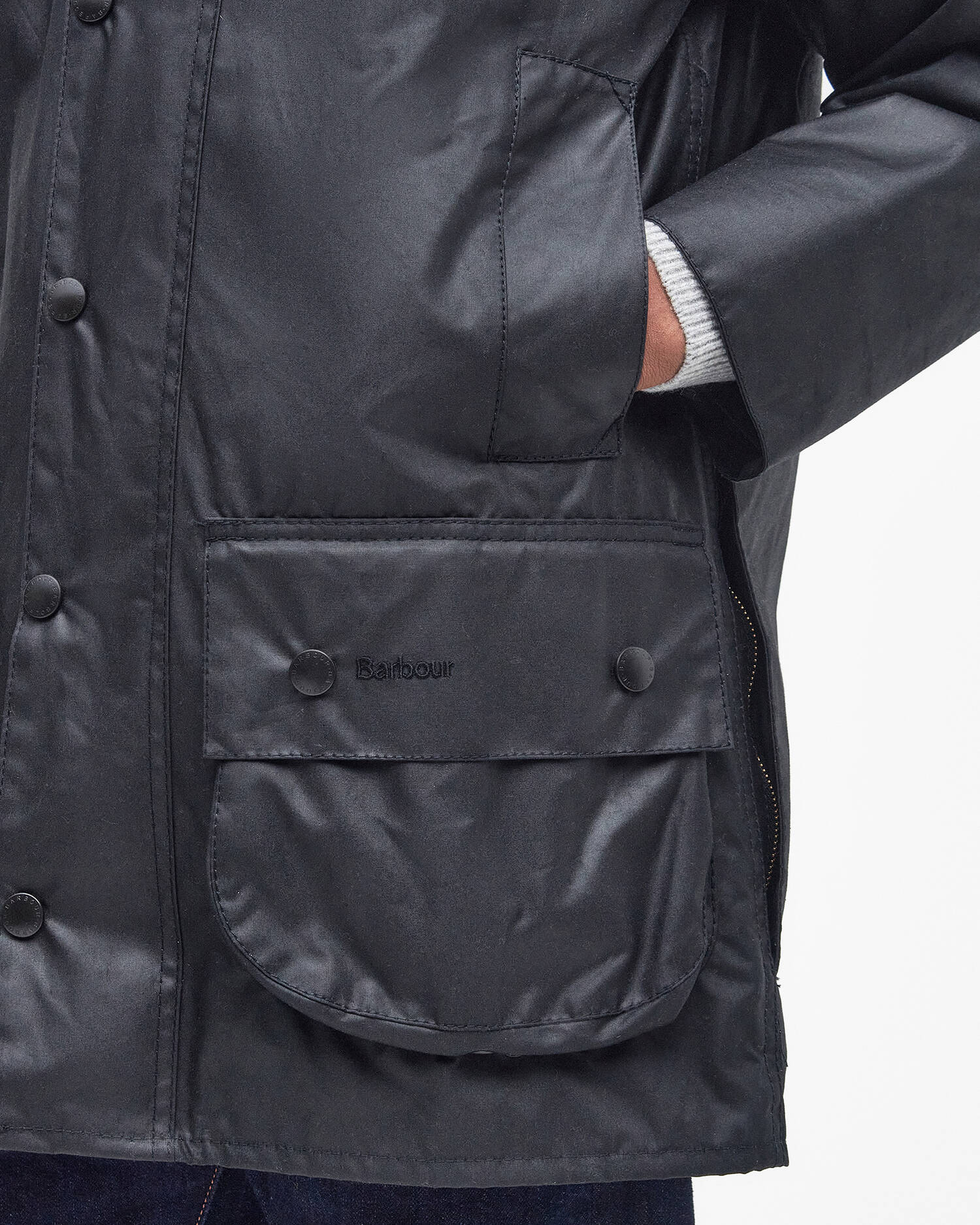 Barbour Giacca cerata da uomo Beaufort nera MWX0017BK91 - Image 7