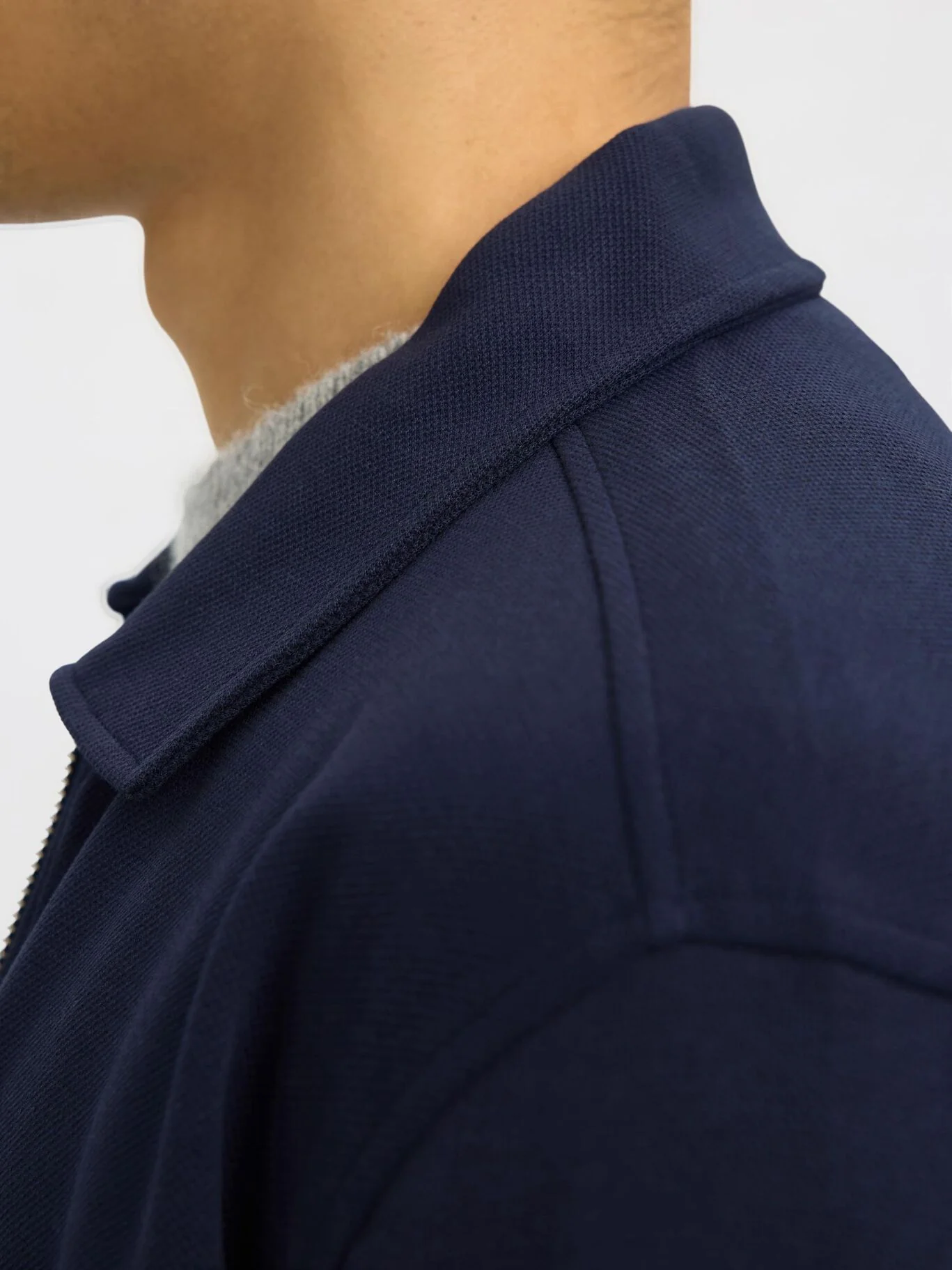 Selected Giacca con zip in felpa da uomo blu 16099996-NB - Image 5