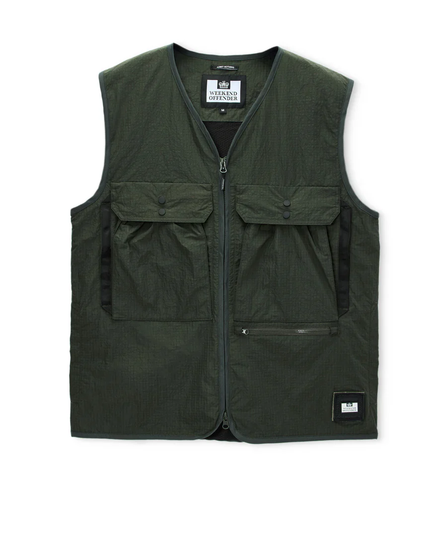 Weekend Offender Giacca smanicata da uomo multiuso Tangier verde