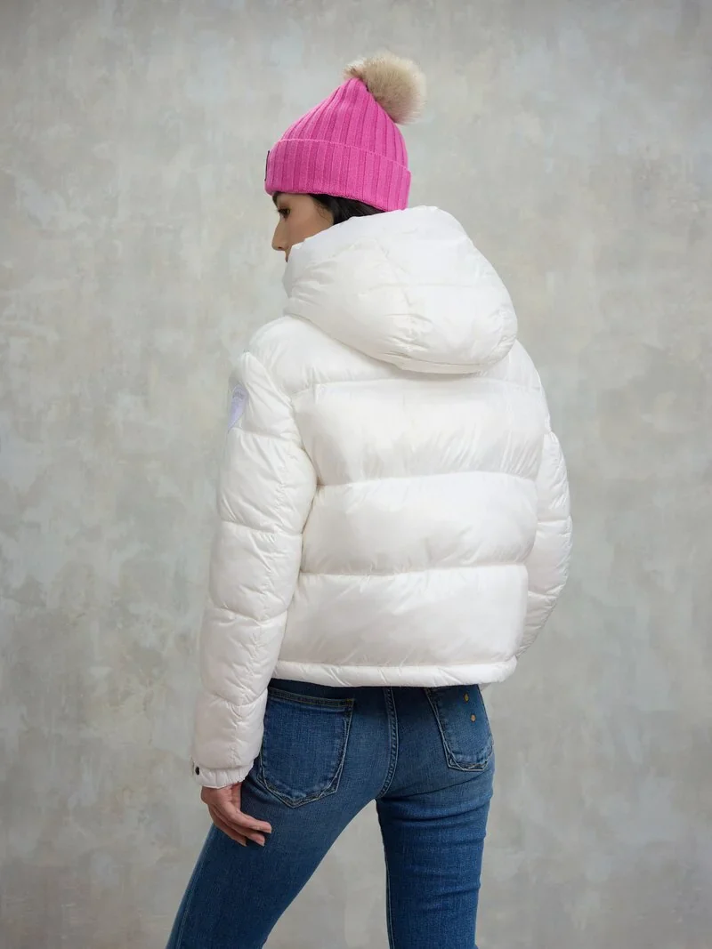 Blauer Giacca Piumino corto da donna Gloria bianco - Image 3
