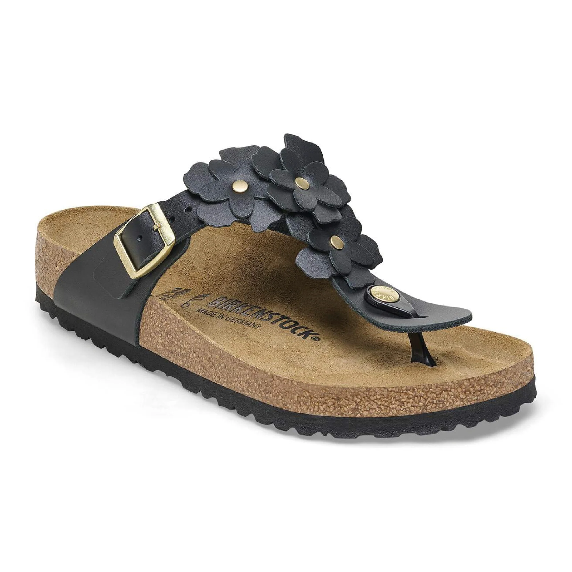Birkenstock Infradito da donna Gizeh Flower nero  (Calzata Normale)