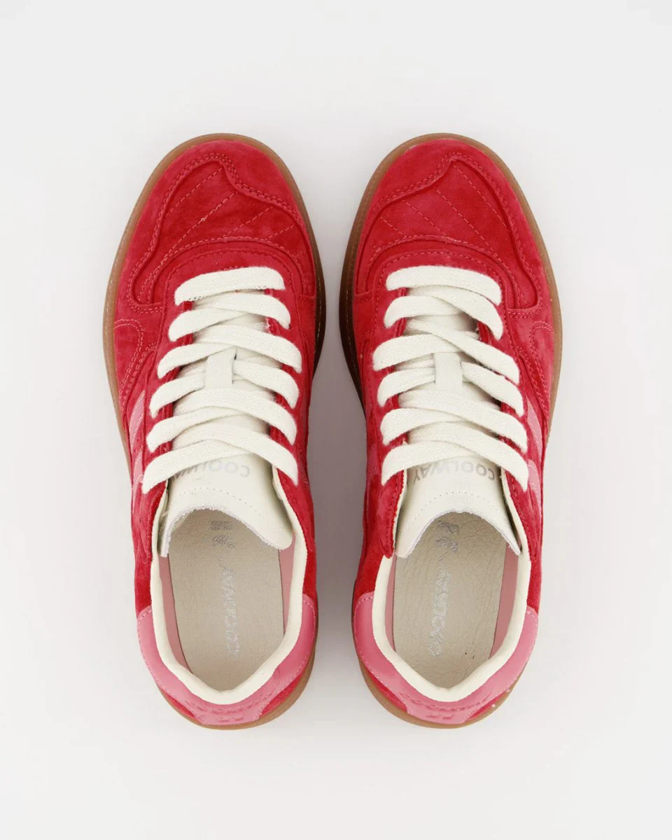Coolway Sneaker donna in pelle scamosciata Goal rosse - Image 6
