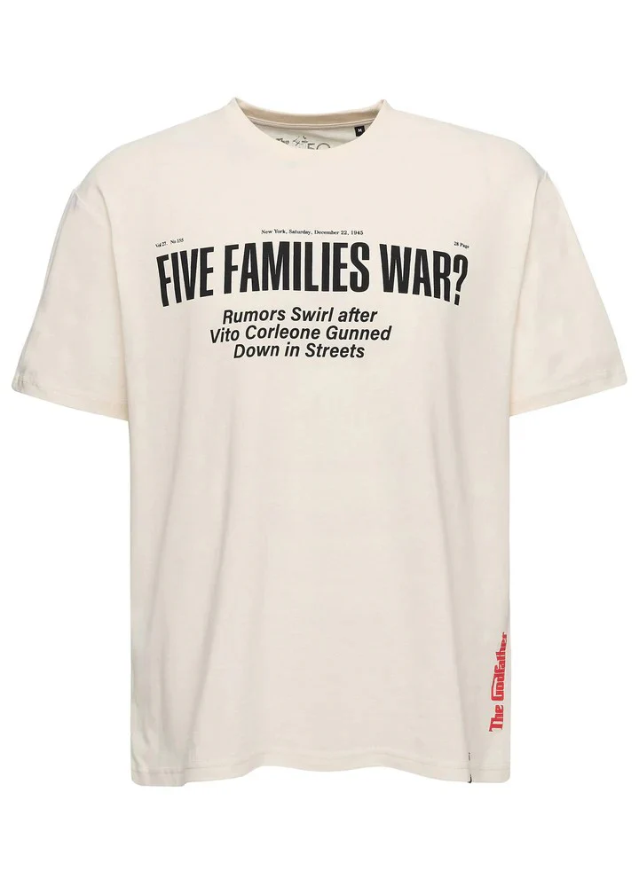 ReCovered T-Shirt uomo manica corta The Godfather Nwe York 1945 beige