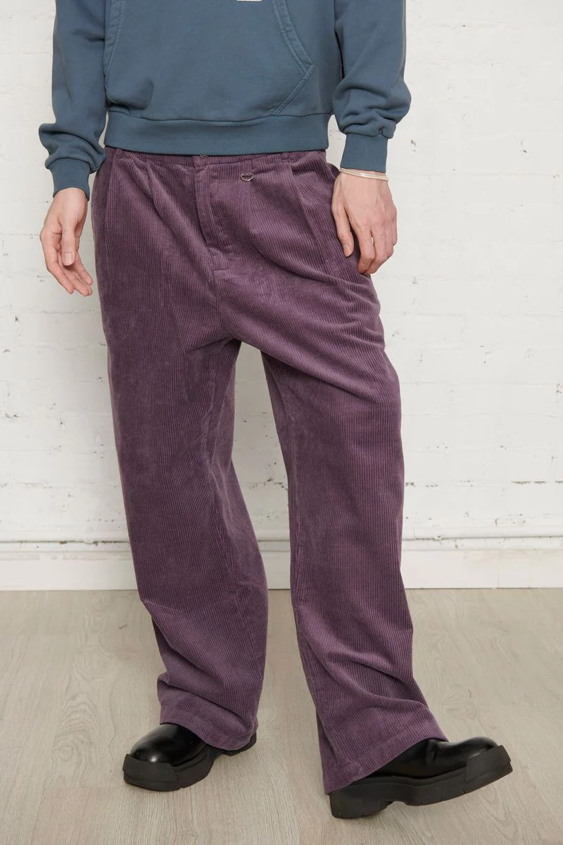 Pas De Mer Pantalone in velluto da uomo Goods New viola - Image 5