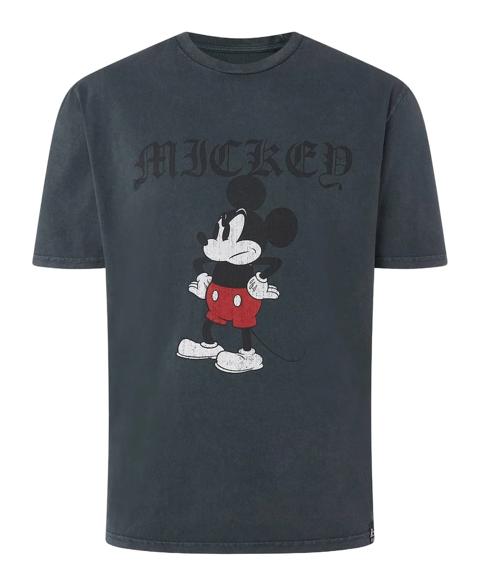 ReCovered T-Shirt da uomo manica corta Grumpy Mickey grigio