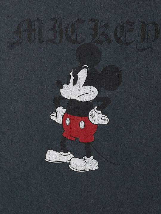 ReCovered T-Shirt da uomo manica corta Grumpy Mickey grigio - Image 2