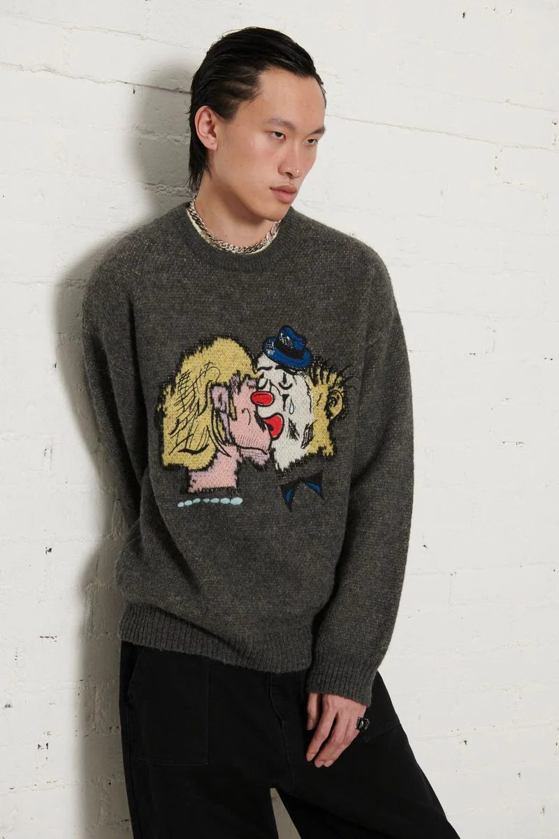 Pas De Mer Maglione in lana da uomo Hard Times grigio - Image 2