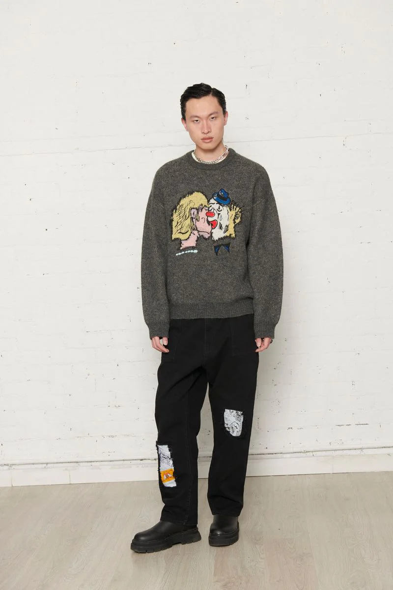 Pas De Mer Maglione in lana da uomo Hard Times grigio - Image 3