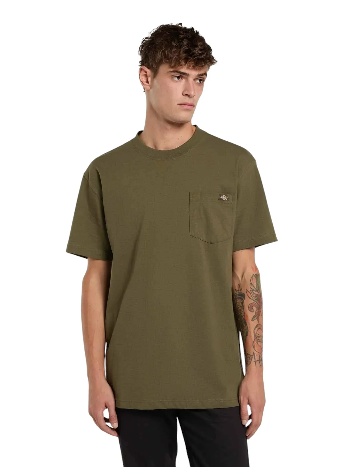 Dickies T-Shirt da uomo con taschino Pocket verde - Image 2