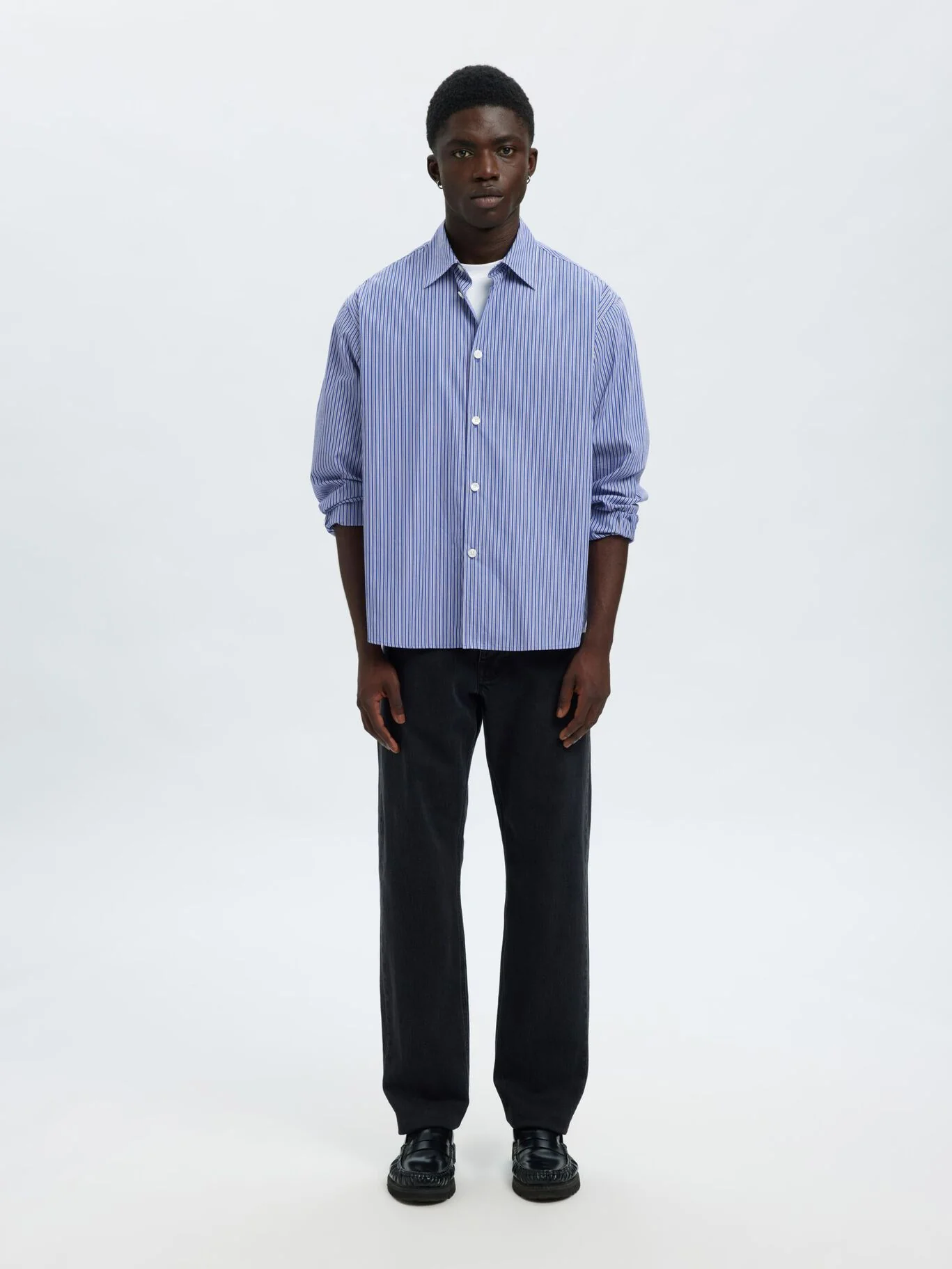 Selected Camicia a righe da uomo Henri blu - Image 5