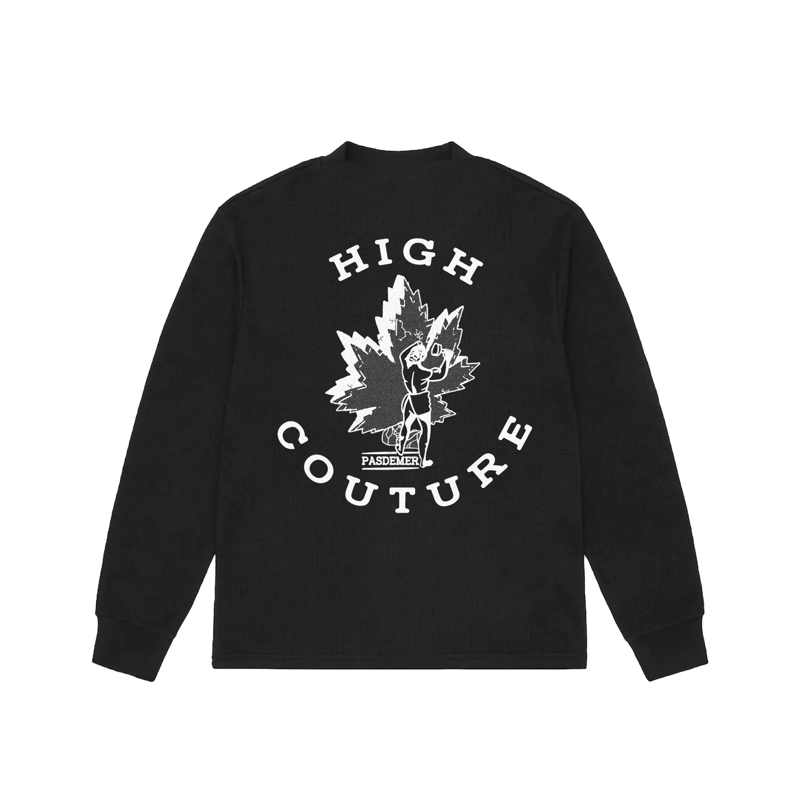 Pas De Mer T-Shirt da uomo manica lunga High Couture nera PDMAW2416
