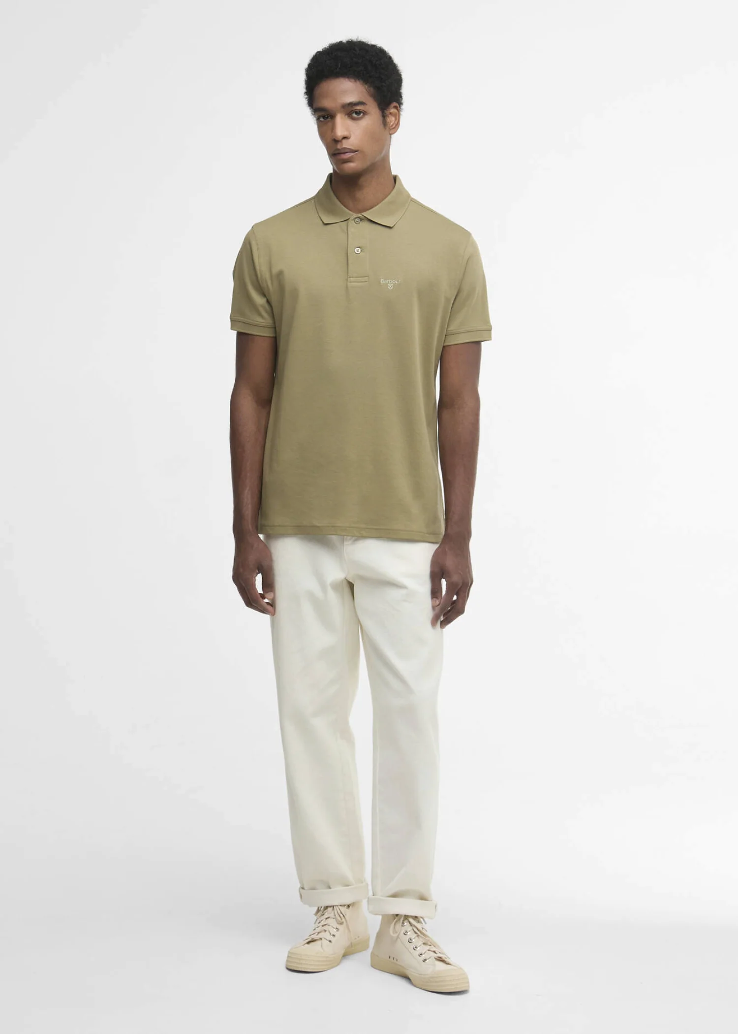 Barbour Polo da uomo manica corta Hilton verde - Image 2