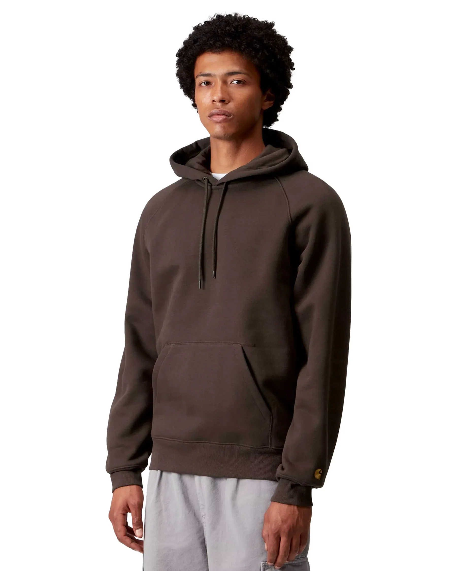 Carhartt Wip Felapa con cappuccio da uomo Chase marrone - Image 5