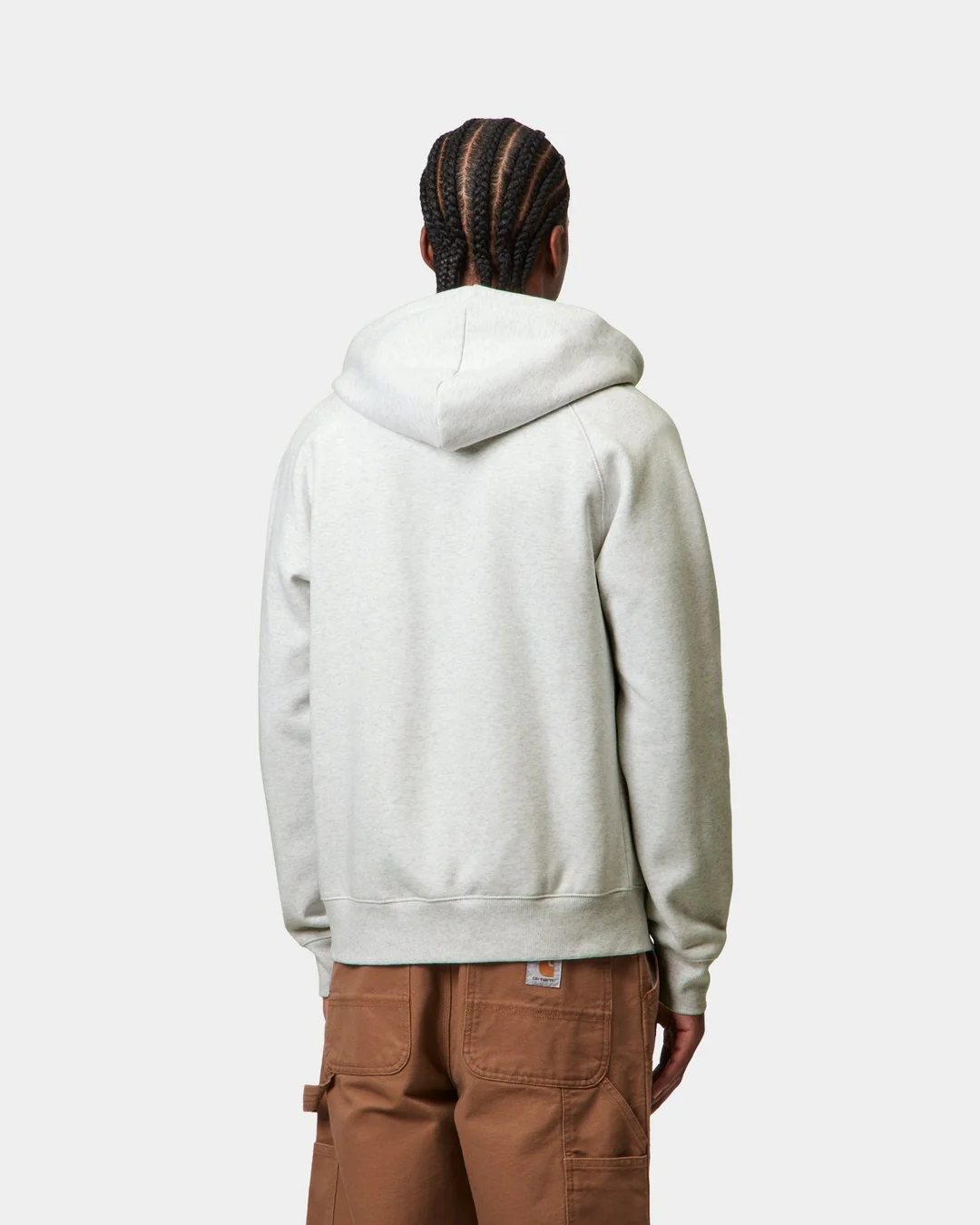 Carhartt Wip Felpa con zip e cappuccio da uomo Chase grigia - Image 3