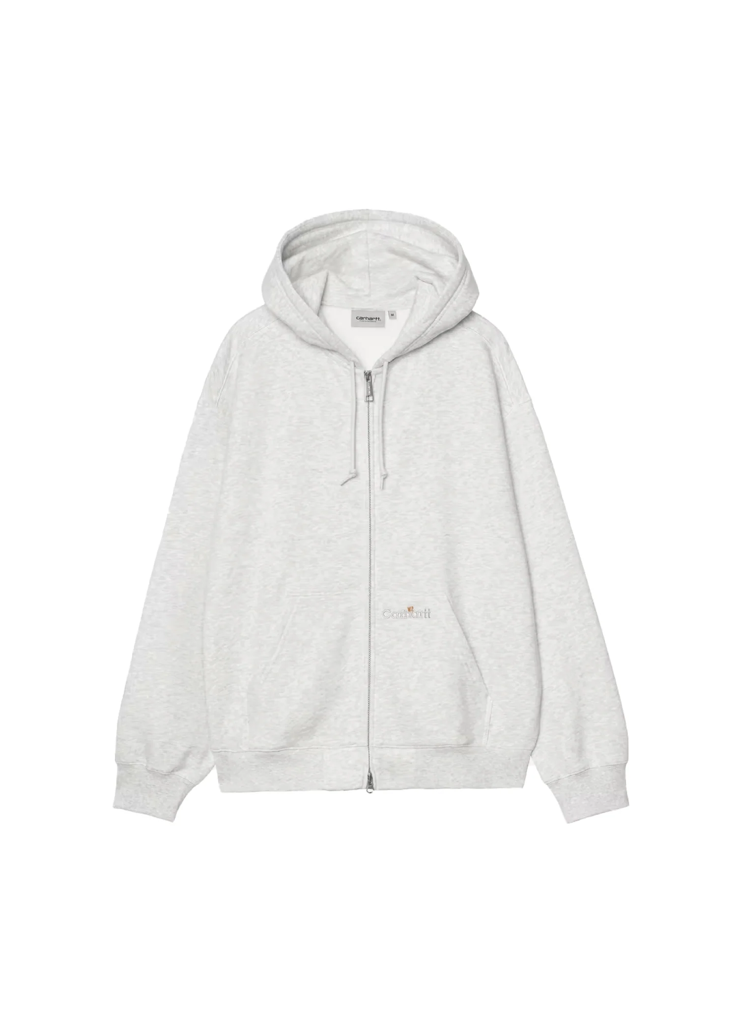 Carhartt Wip Felpa da uomo con zip e cappuccio Label grigio chiaro
