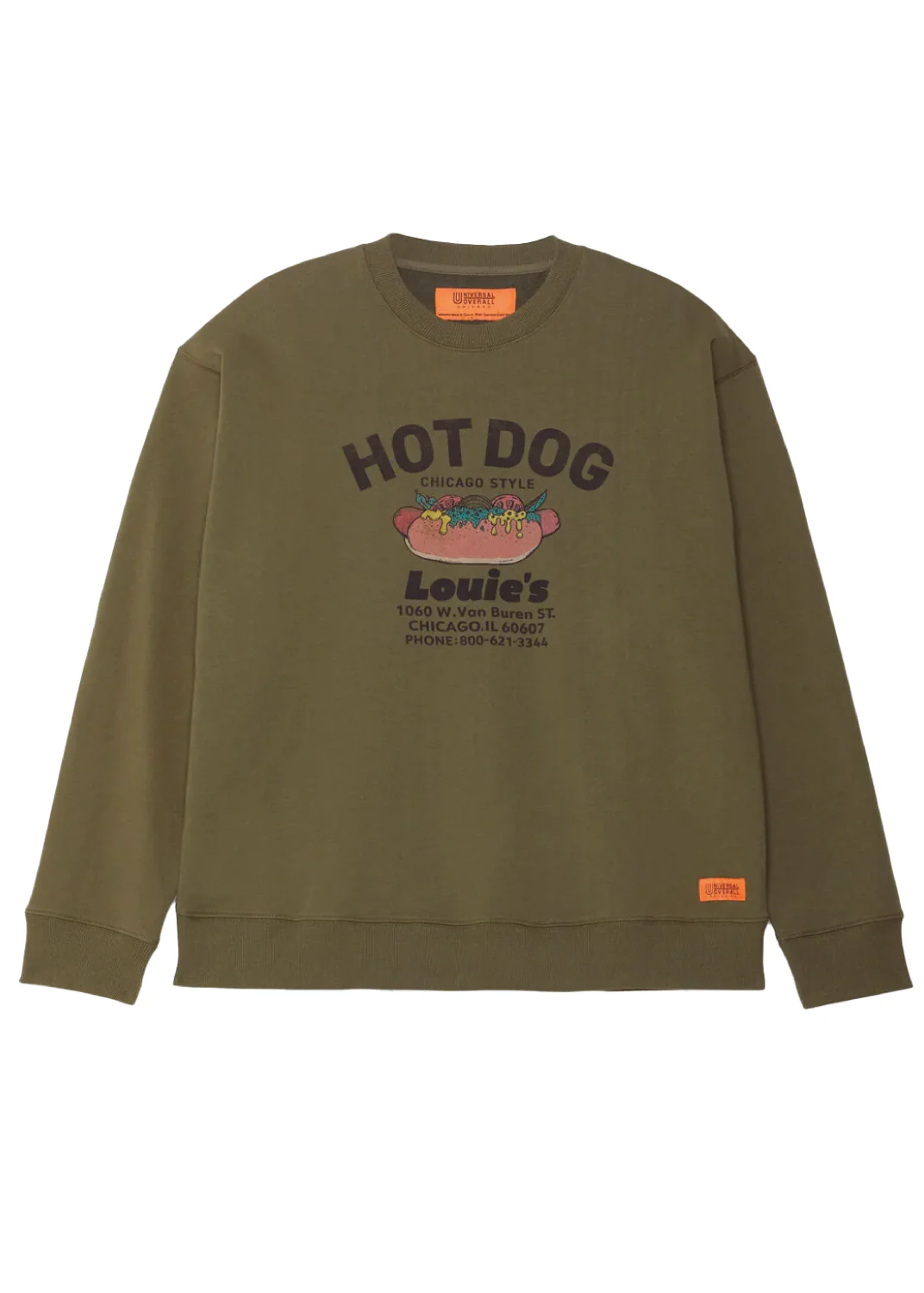 Universal Overall Felpa girocollo da uomo Hot Dog